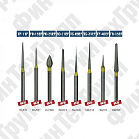 Алмазные боры TF-11F, FO-15EF, FO-25EF, SO-21EF, TC-09EF, TC-31EF, TF-40EF, TR-15EF нумерация идентична борам MANI